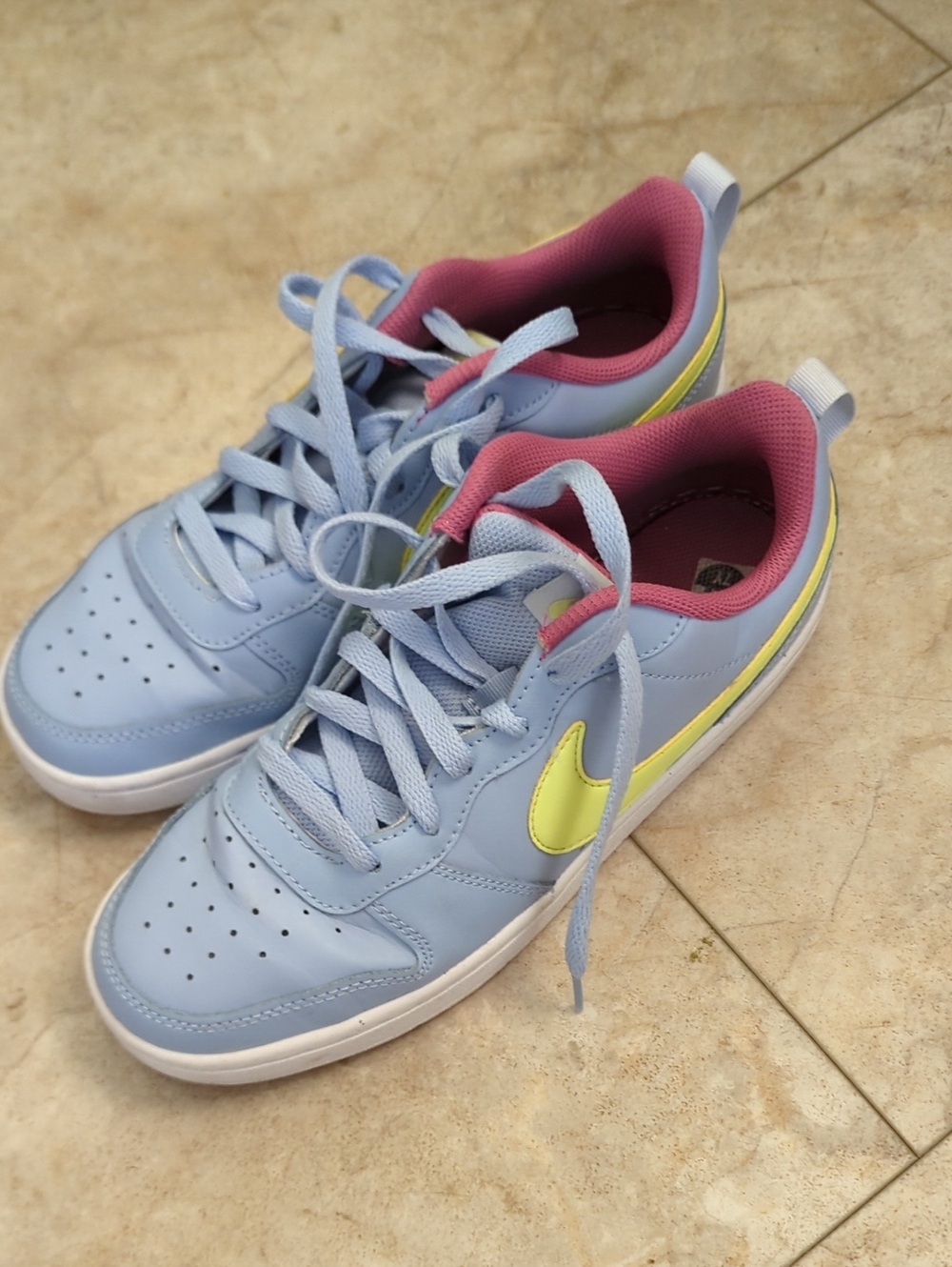 Kids Light Blue & Yellow Athletic Sneakers - Nike All Day Play
